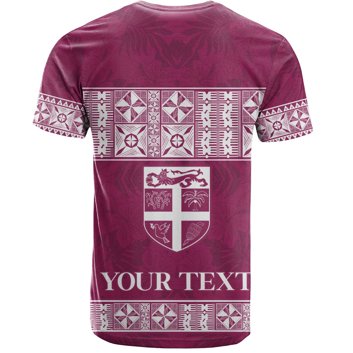 Fiji T-Shirt Custom Traditional Fijian Masi Pink Color