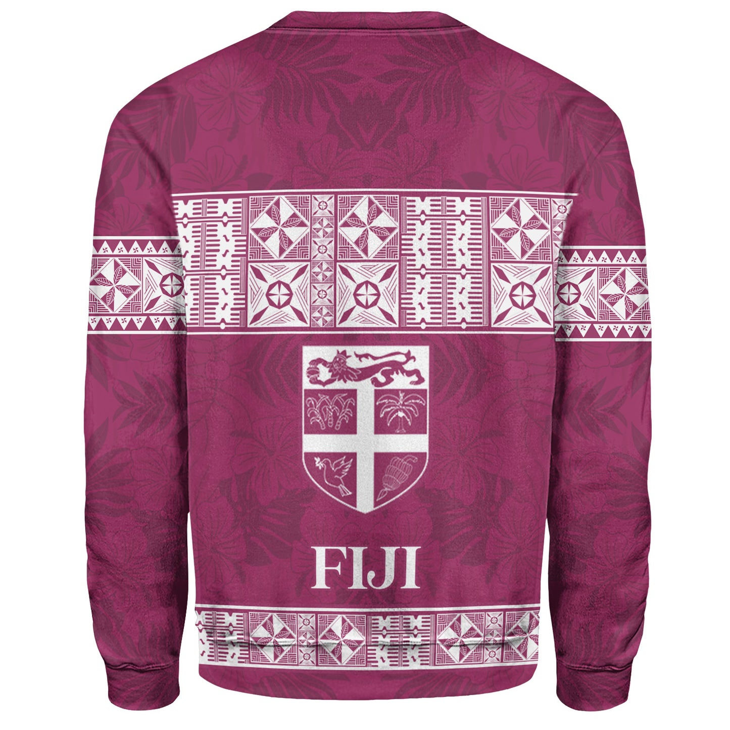 Fiji Sweatshirt Custom Traditional Fijian Masi Pink Color