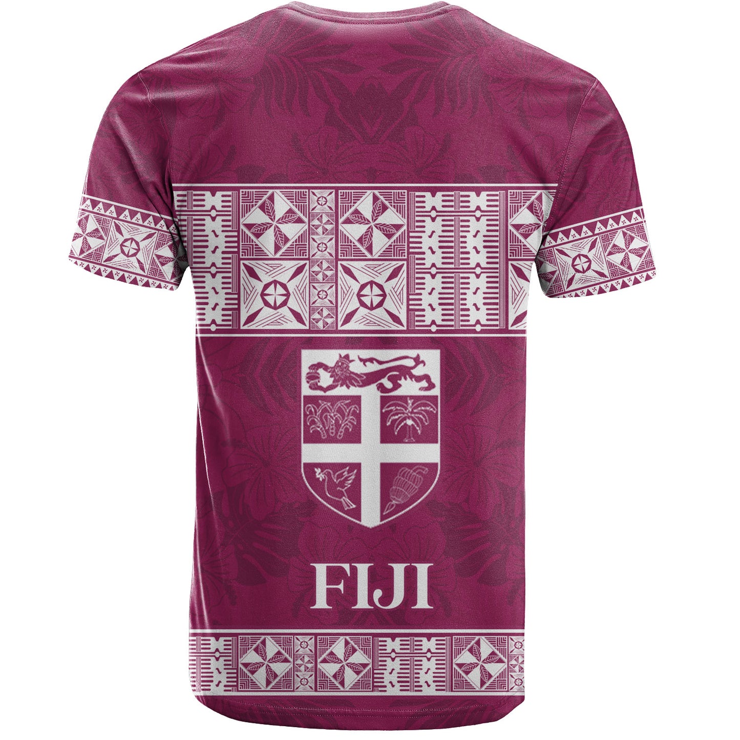 Fiji T-Shirt Custom Traditional Fijian Masi Pink Color