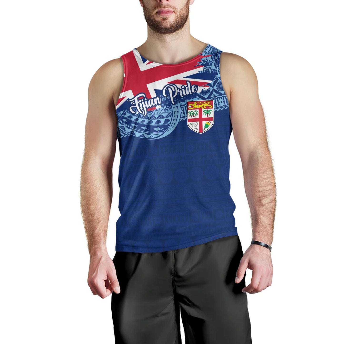 Fiji Tank Top - Custom Fijian Pride Masi Patterns