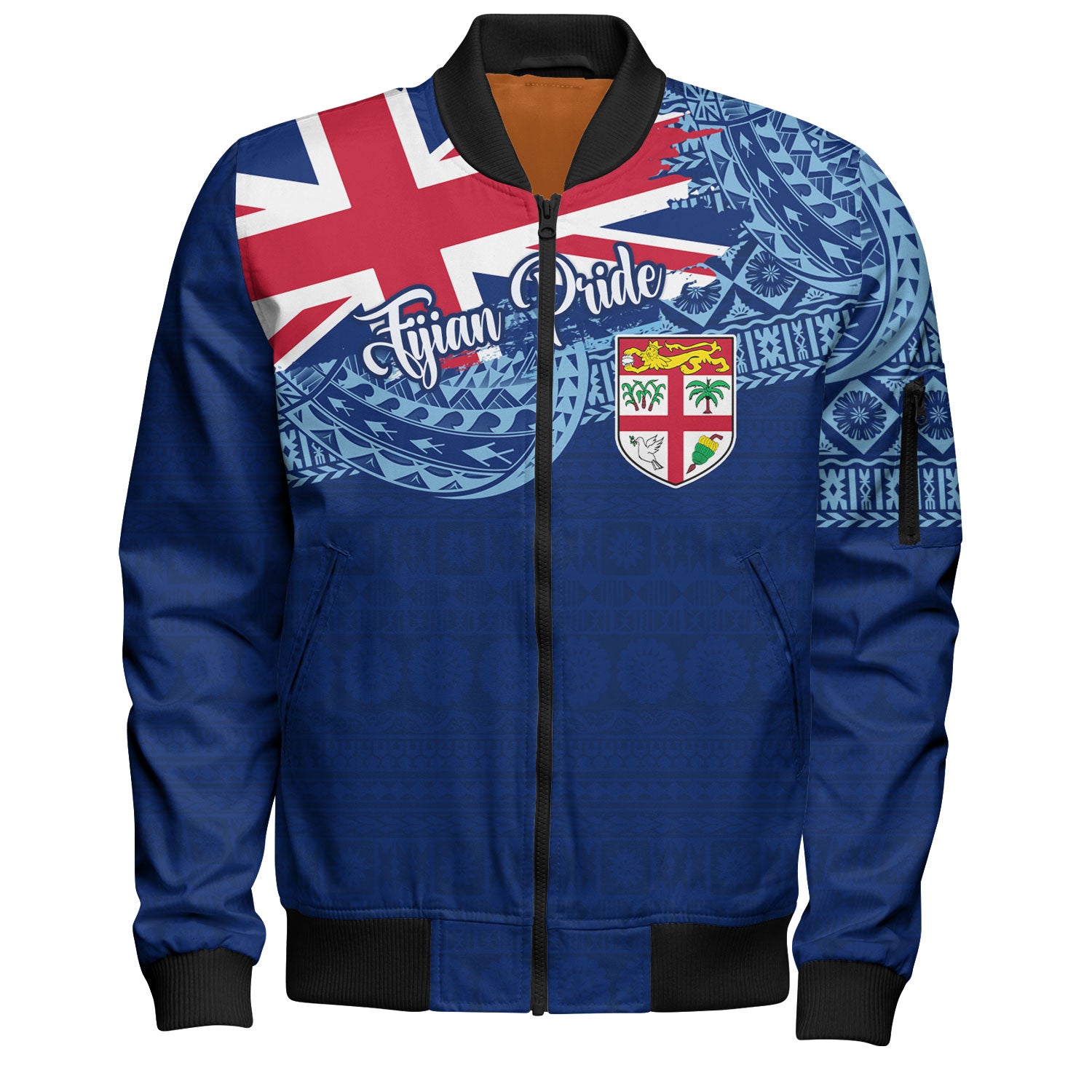 Fiji Bomber Jacket - Custom Fijian Pride Masi Patterns