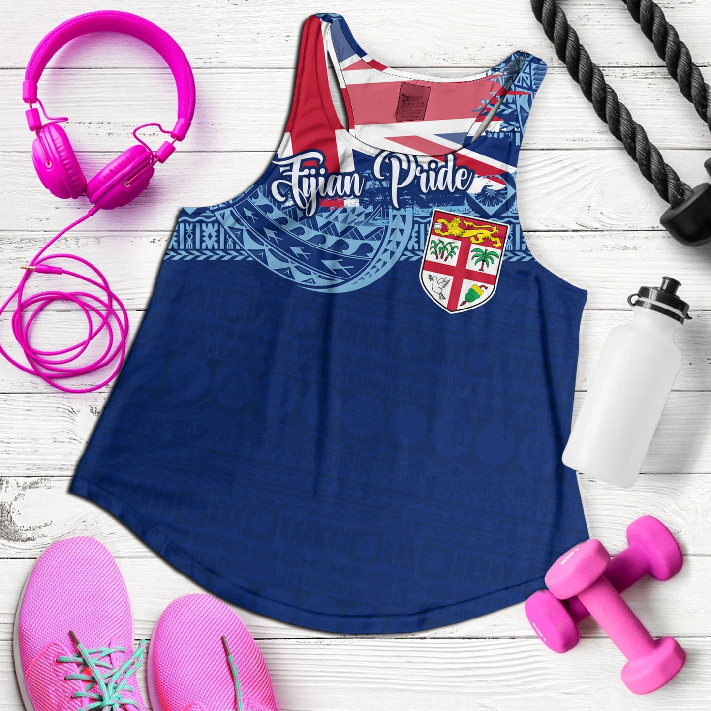 Fiji Women Tank - Custom Fijian Pride Masi Patterns