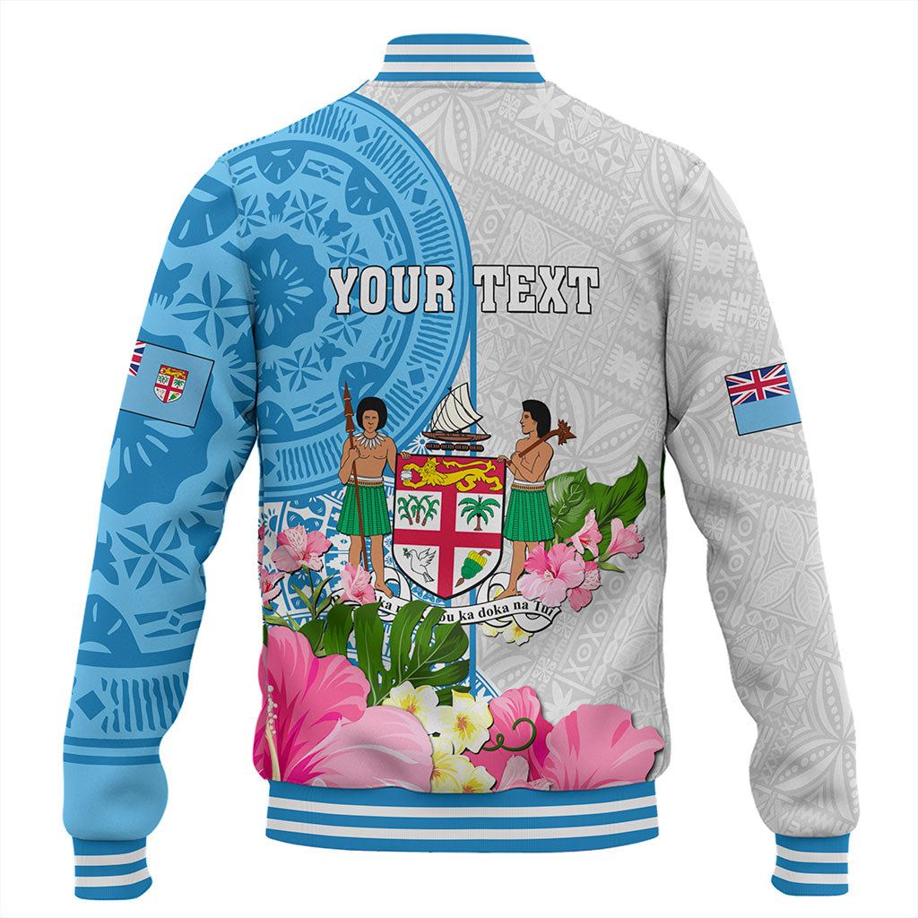 Fiji Baseball Jacket Fiji Day Tanoa Hibiscus Fijian Tapa Masi Pattern