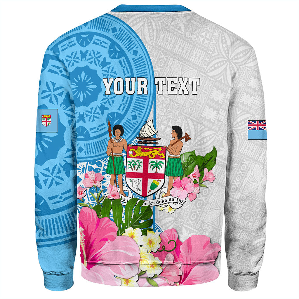 Fiji Sweatshirt Fiji Day Tanoa Hibiscus Fijian Tapa Masi Pattern