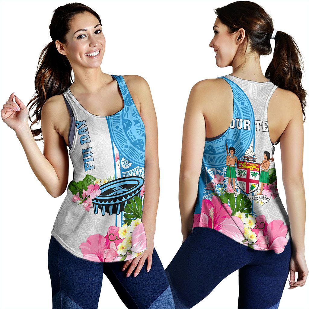 Fiji Women Tank Fiji Day Tanoa Hibiscus Fijian Tapa Masi Pattern
