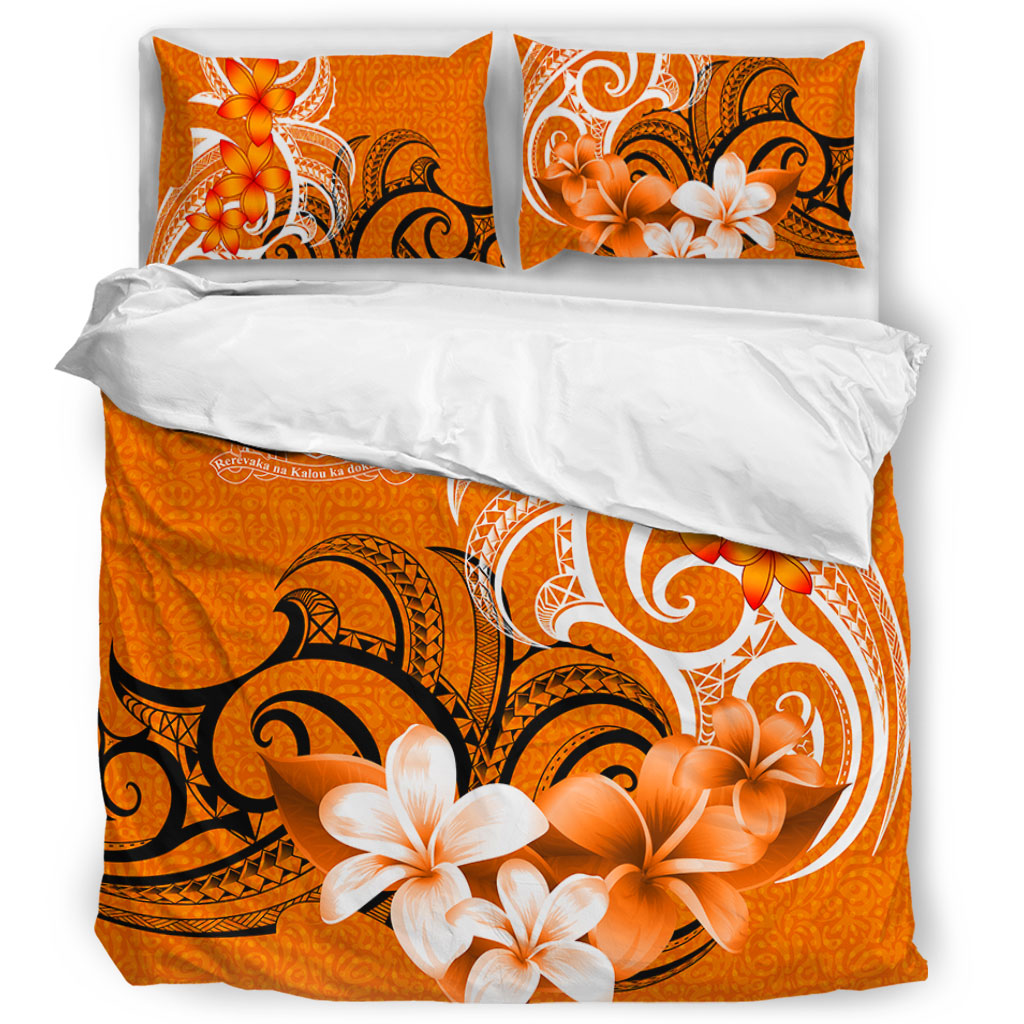 Fiji Bedding Set Polynesian Floral Spirit Orange
