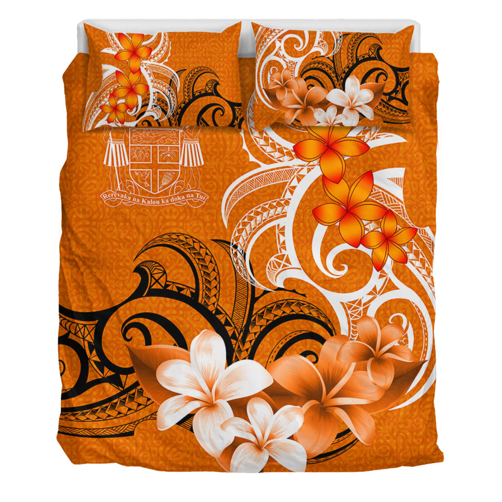 Fiji Bedding Set Polynesian Floral Spirit Orange