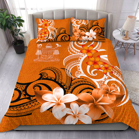 Fiji Bedding Set Polynesian Floral Spirit Orange