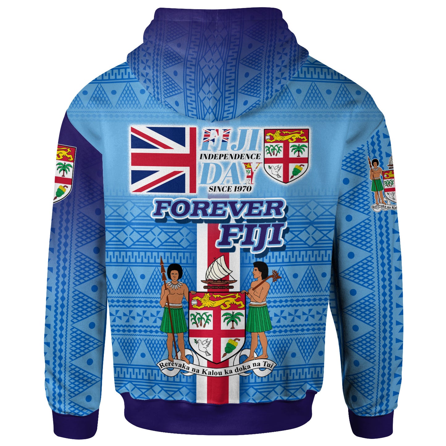 Fiji Hoodie - Custom Fiji Independence Tapa Patterns Sport Style Hoodie