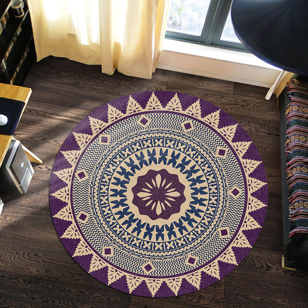 Fiji Round Rug Masi Pattern