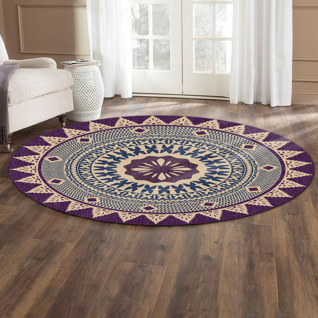 Fiji Round Rug Masi Pattern