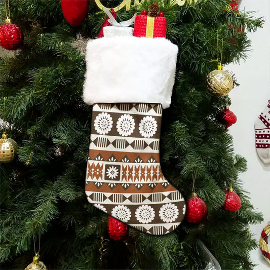Fiji Christmas Stocking Masi Tapa Clothes