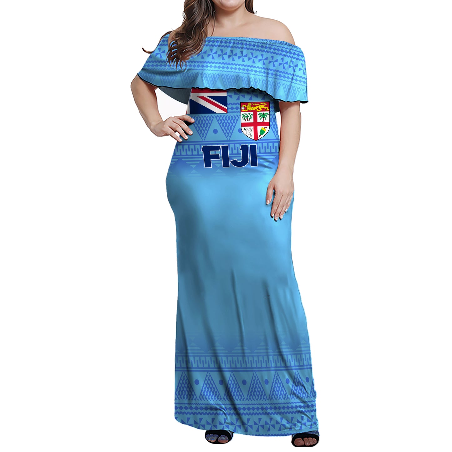 Fiji Combo Dress And Shirt Flag Color With Traditional Patterns