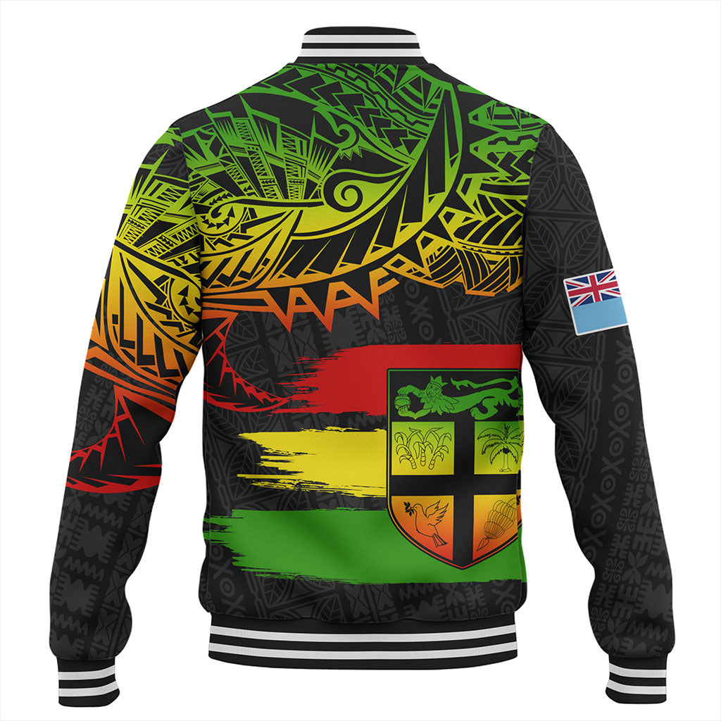 Fiji Baseball Jacket Tribal Melanesia Grunge Reggae