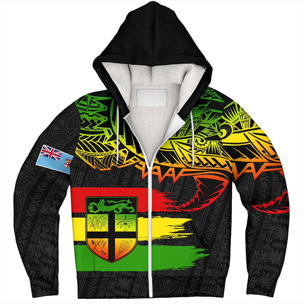 Fiji Sherpa Hoodie Tribal Melanesia Grunge Reggae