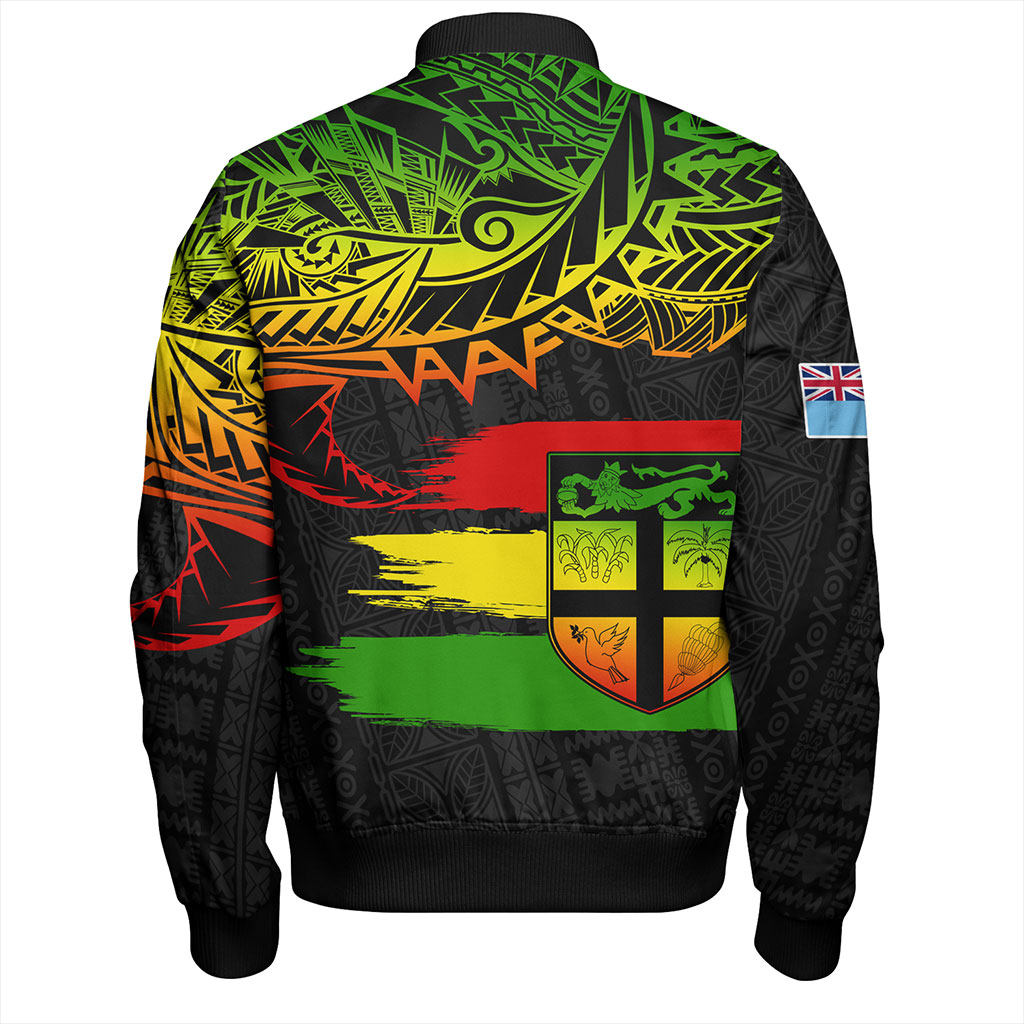 Fiji Bomber Jacket Tribal Melanesia Grunge Reggae
