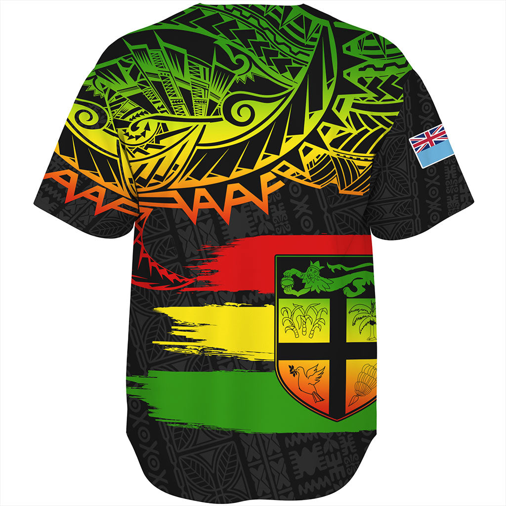 Fiji Baseball Shirt Tribal Melanesia Grunge Reggae