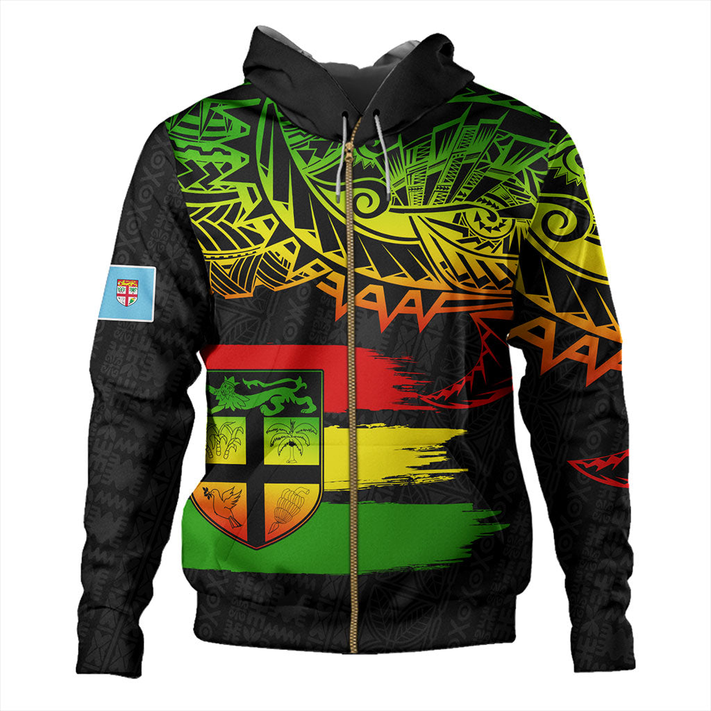 Fiji Hoodie Tribal Melanesia Grunge Reggae
