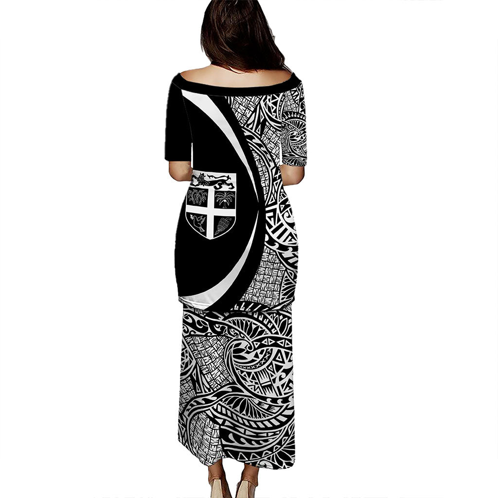 Fiji Puletasi Coat Of Arms Lauhala Circle Style