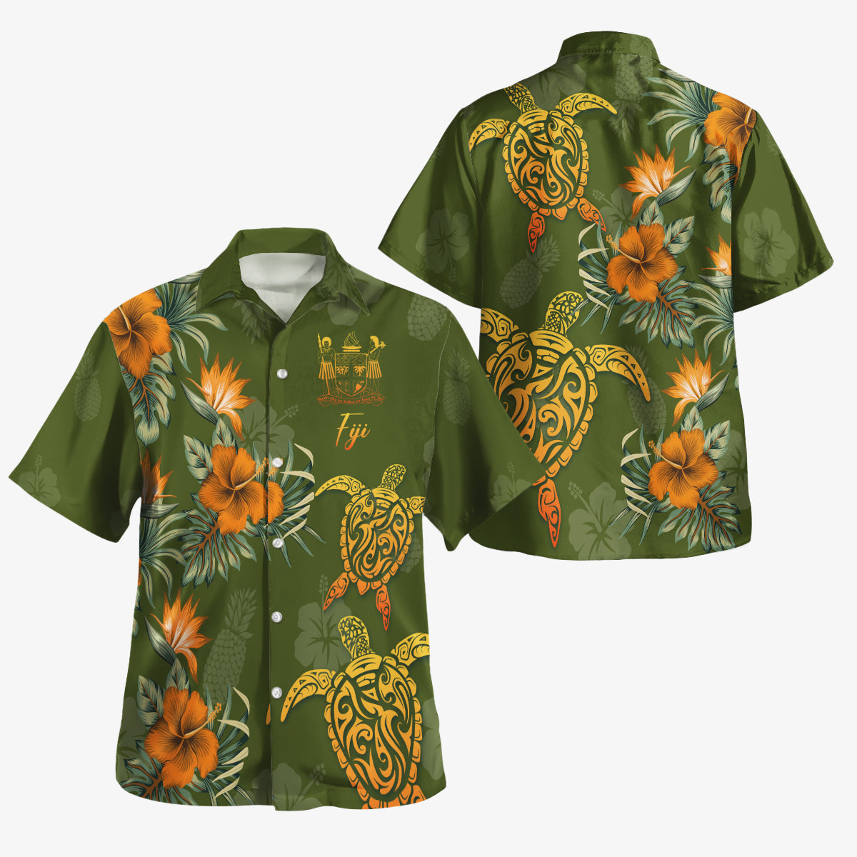 Fiji Polynesian Pattern Combo Dress And Shirt Tropical Summer