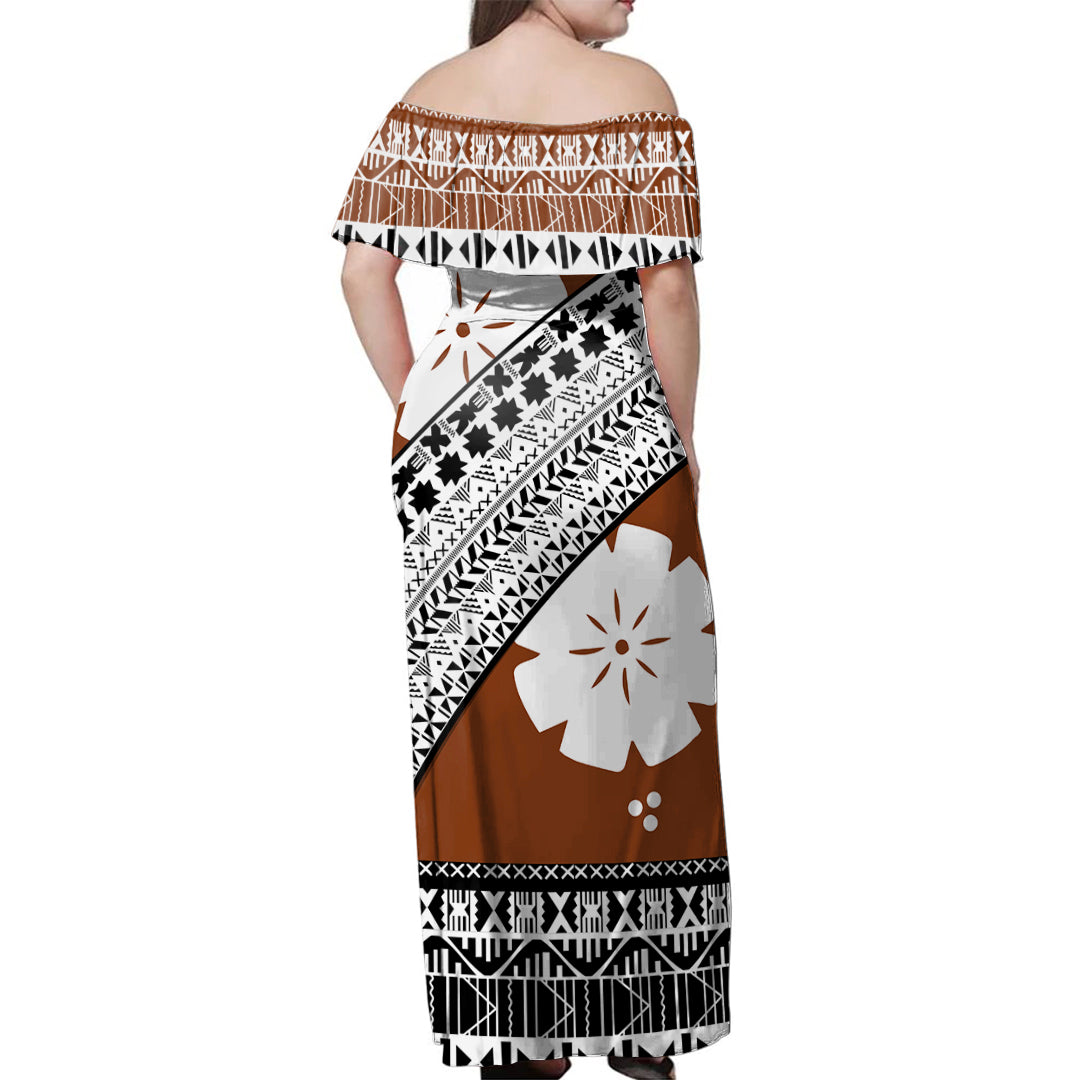 Fiji Woman Off Shoulder Long Dress Masi Curve