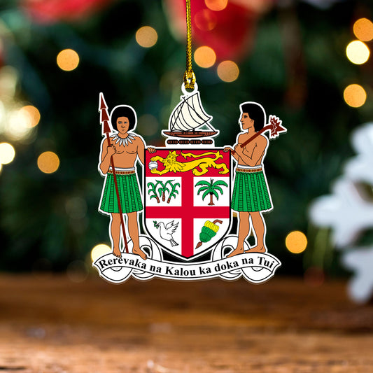 Fiji Acrylic And Wooden Ornament Coat Of Arms
