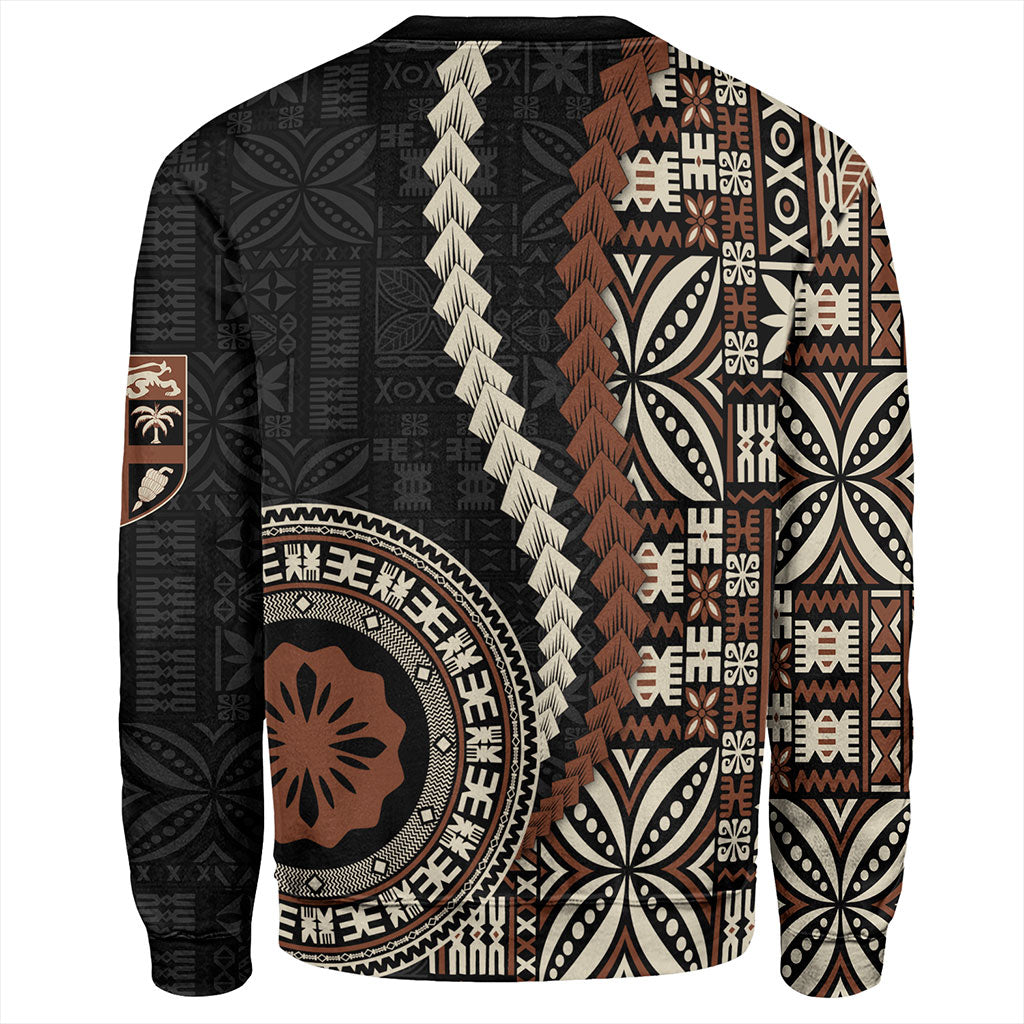 Fiji Sweatshirt Kesakesa Masi Diamond Tapa Tribal