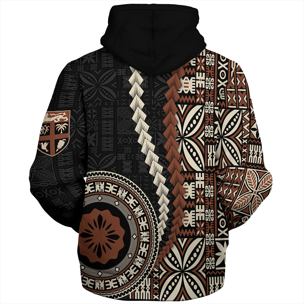 Fiji Sherpa Hoodie Kesakesa Masi Diamond Tapa Tribal