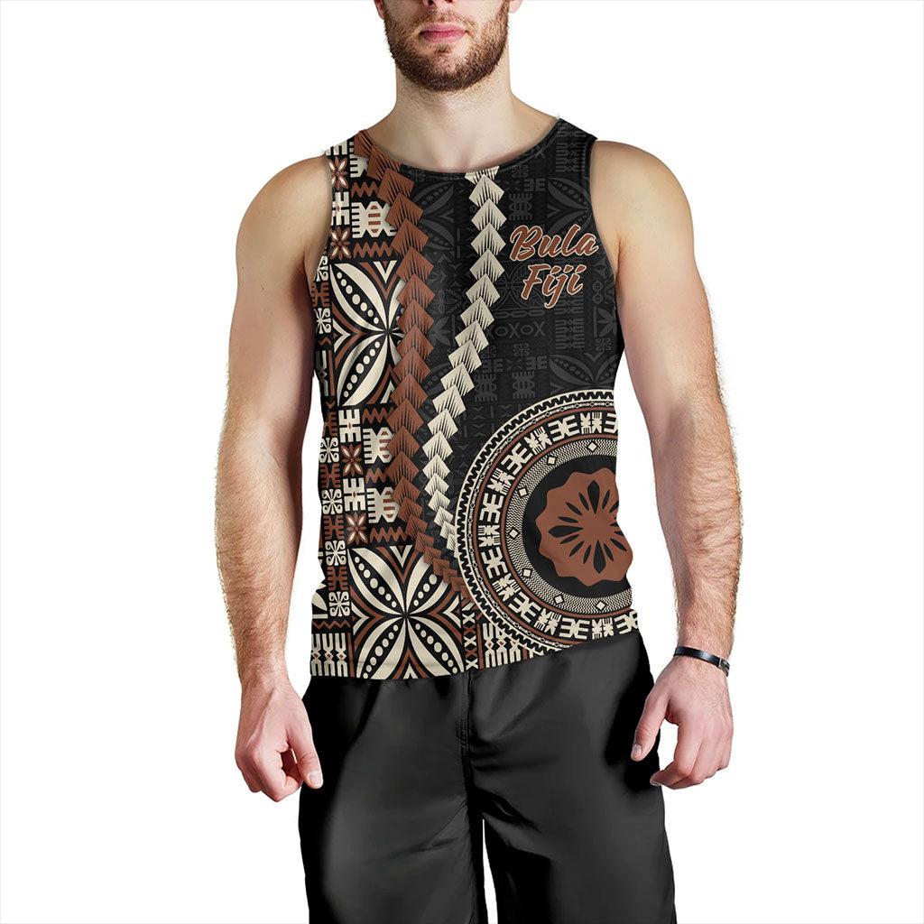 Fiji Tank Top Kesakesa Masi Diamond Tapa Tribal