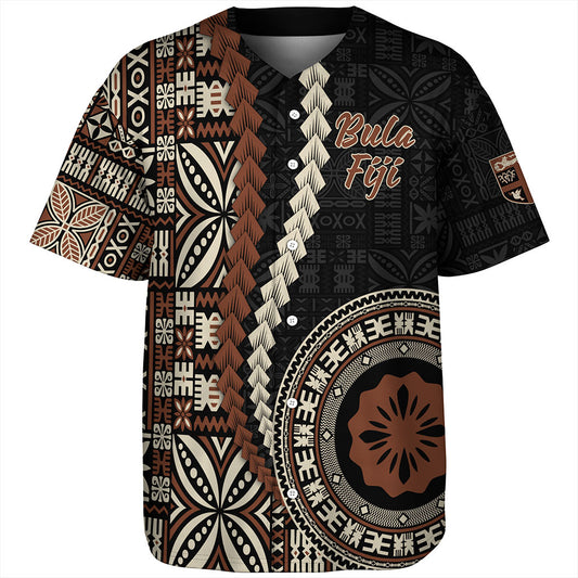 Fiji Baseball Shirt Kesakesa Masi Diamond Tapa Tribal