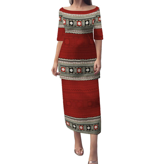 Fijian Masi Traditional Patterns Puletasi