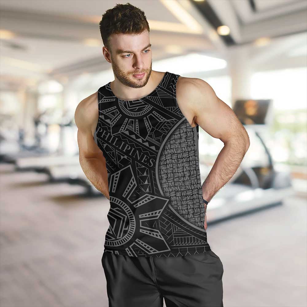 Philippines Tank Top - Filipino Pattern and Sun with Karagumoy