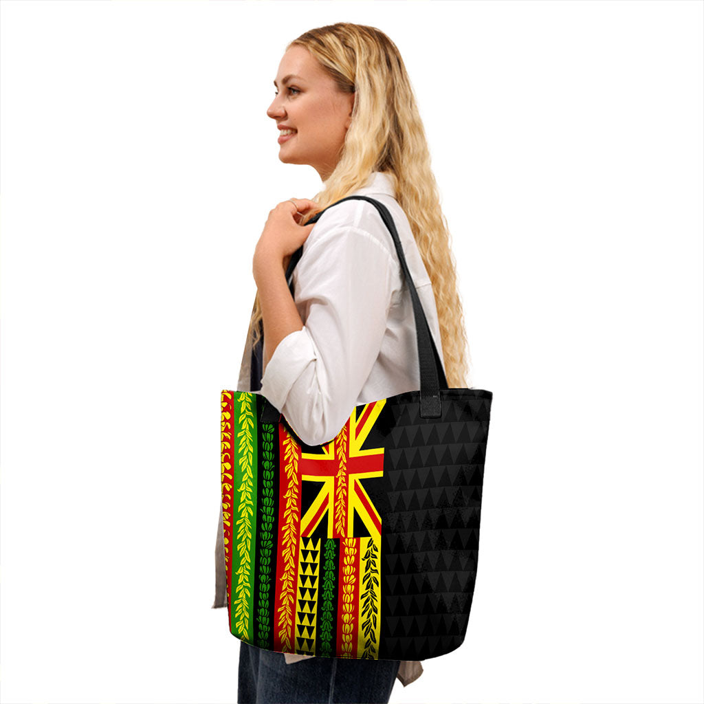 Hawaii Tote Bag Flag With Flower Lie Beautiful