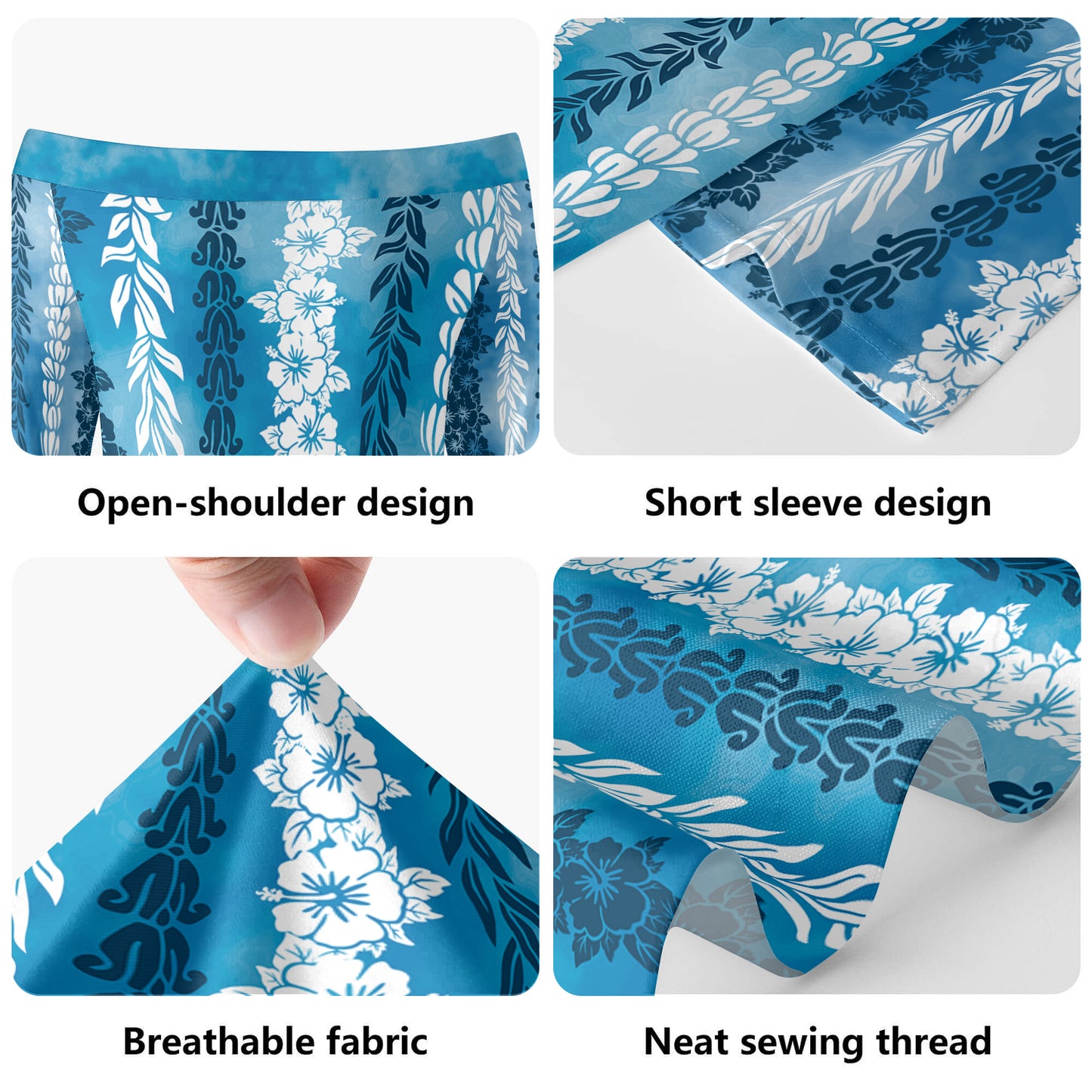 Hawaii Combo Short Sleeve Dress And Shirt Flower Lie Beautiful
