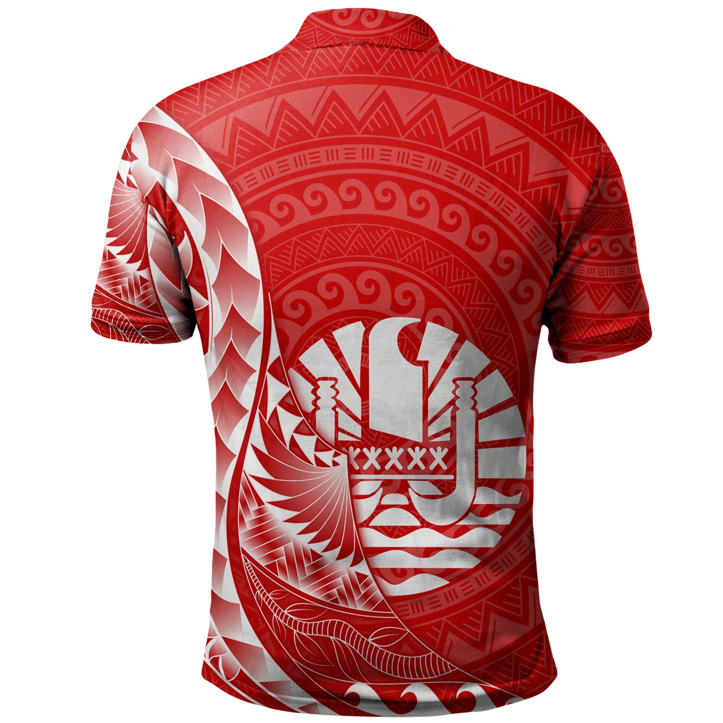 French Polynesia Custom Personalised Polo Shirt Coat Of Arms Tribal Patterns Style