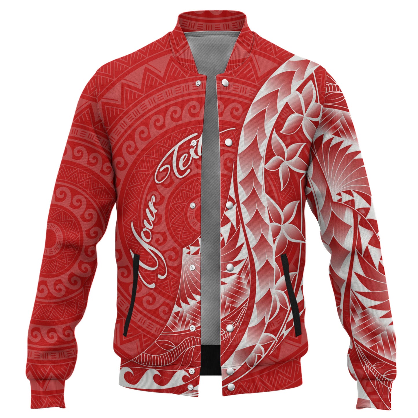 French Polynesia Custom Personalised Baseball Jacket Coat Of Arms Tribal Patterns Style