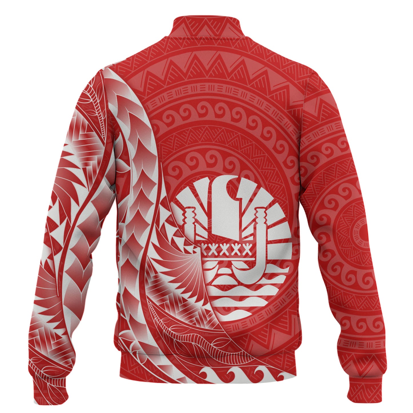 French Polynesia Custom Personalised Baseball Jacket Coat Of Arms Tribal Patterns Style