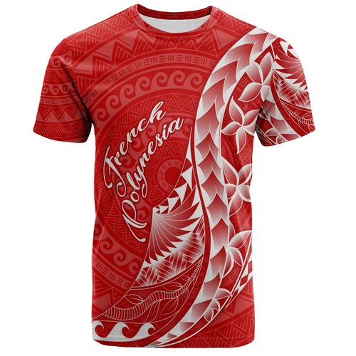French Polynesia Custom Personalised T-Shirt Coat Of Arms Tribal Patterns Style
