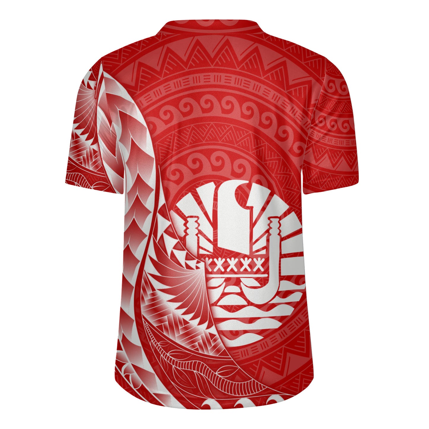 French Polynesia Custom Personalised Rugby Jersey Coat Of Arms Tribal Patterns Style