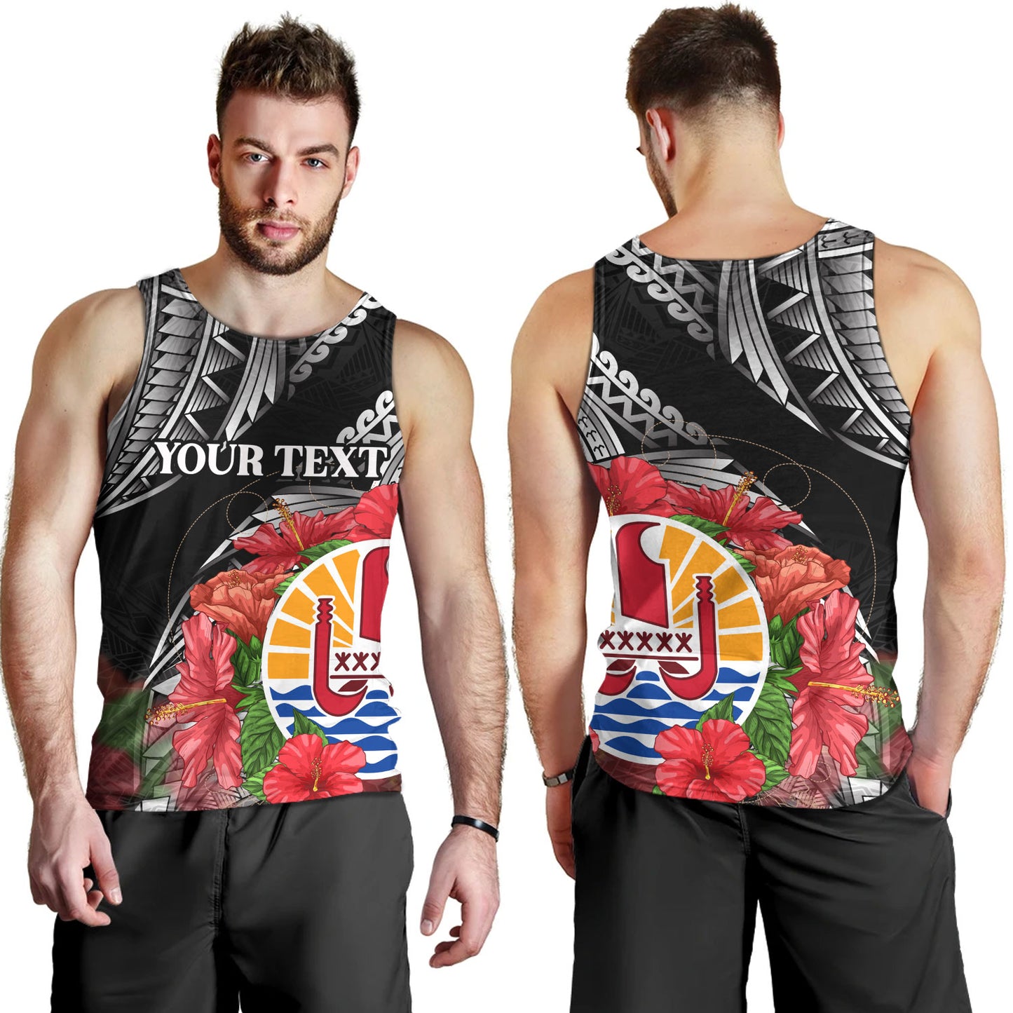 French Polynesia Custom Personalised Tank Top Seal Hibiscus Flowers Special Style