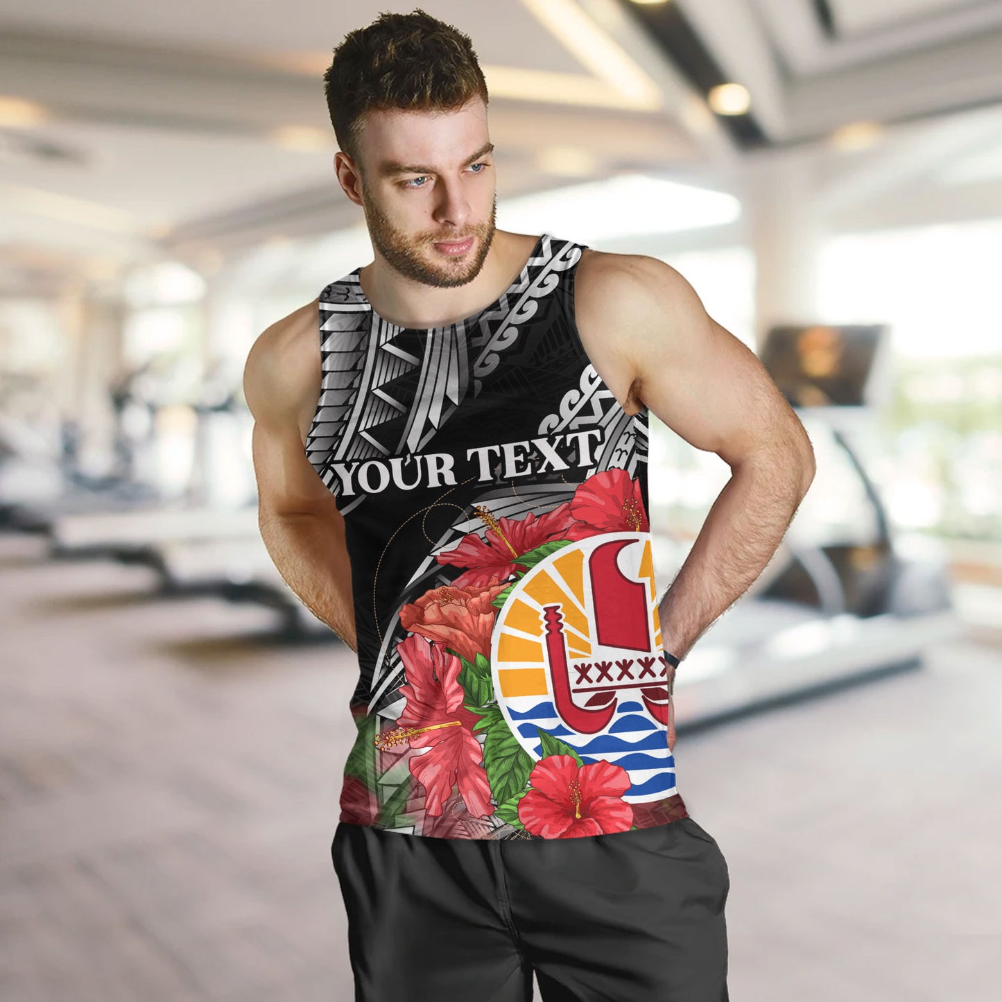 French Polynesia Custom Personalised Tank Top Seal Hibiscus Flowers Special Style
