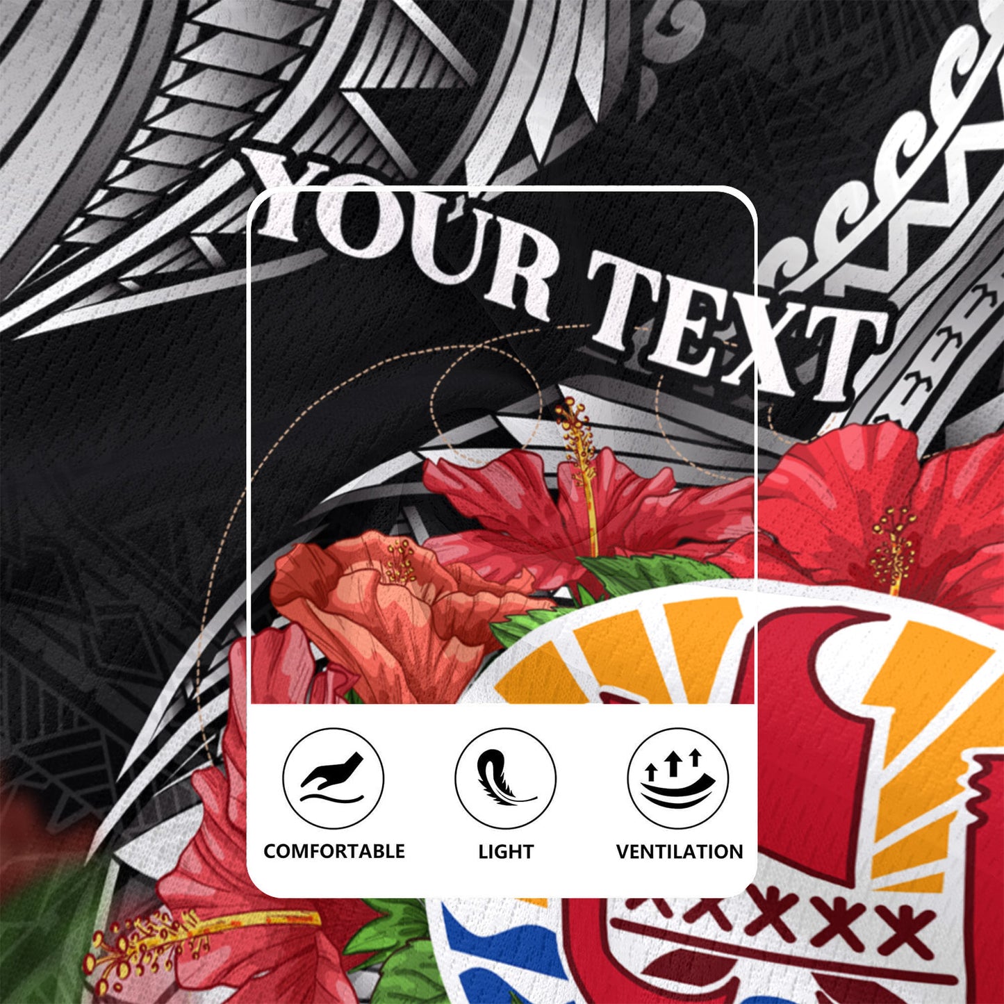 French Polynesia Custom Personalised Rugby Jersey Seal Hibiscus Flowers Special Style