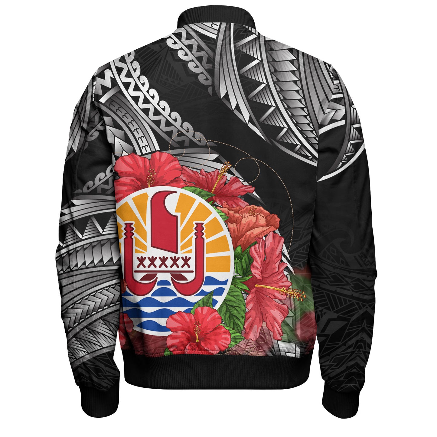 French Polynesia Custom Personalised Bomber Jacket Seal Hibiscus Flowers Special Style