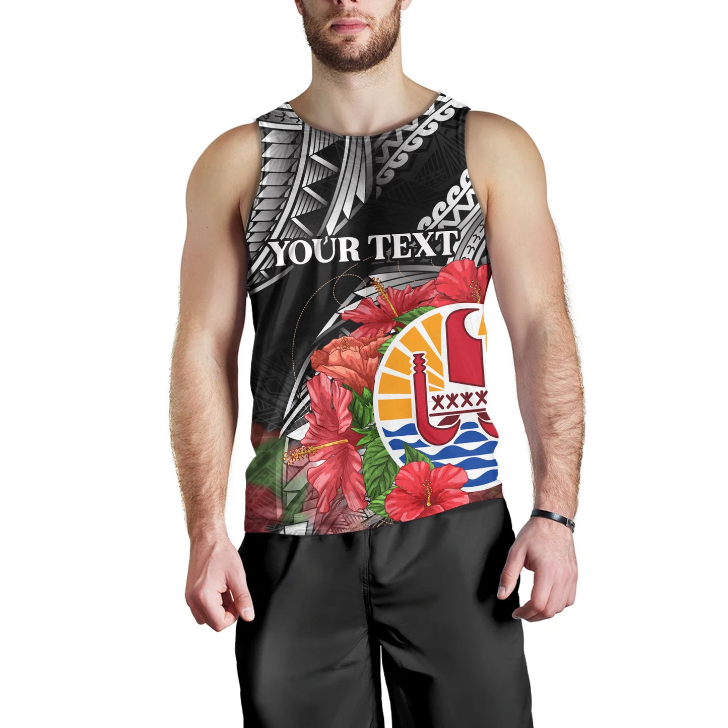 French Polynesia Custom Personalised Tank Top Seal Hibiscus Flowers Special Style