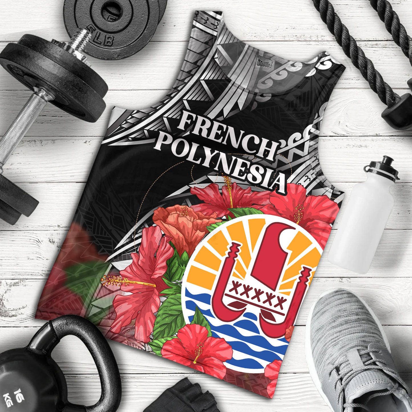 French Polynesia Custom Personalised Tank Top Seal Hibiscus Flowers Special Style