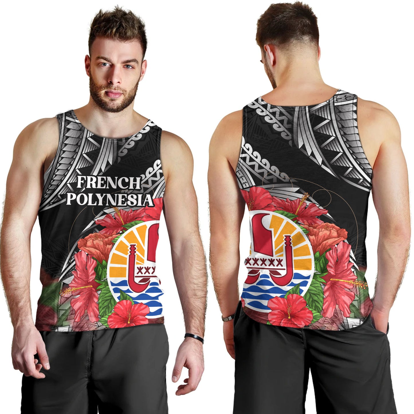 French Polynesia Custom Personalised Tank Top Seal Hibiscus Flowers Special Style