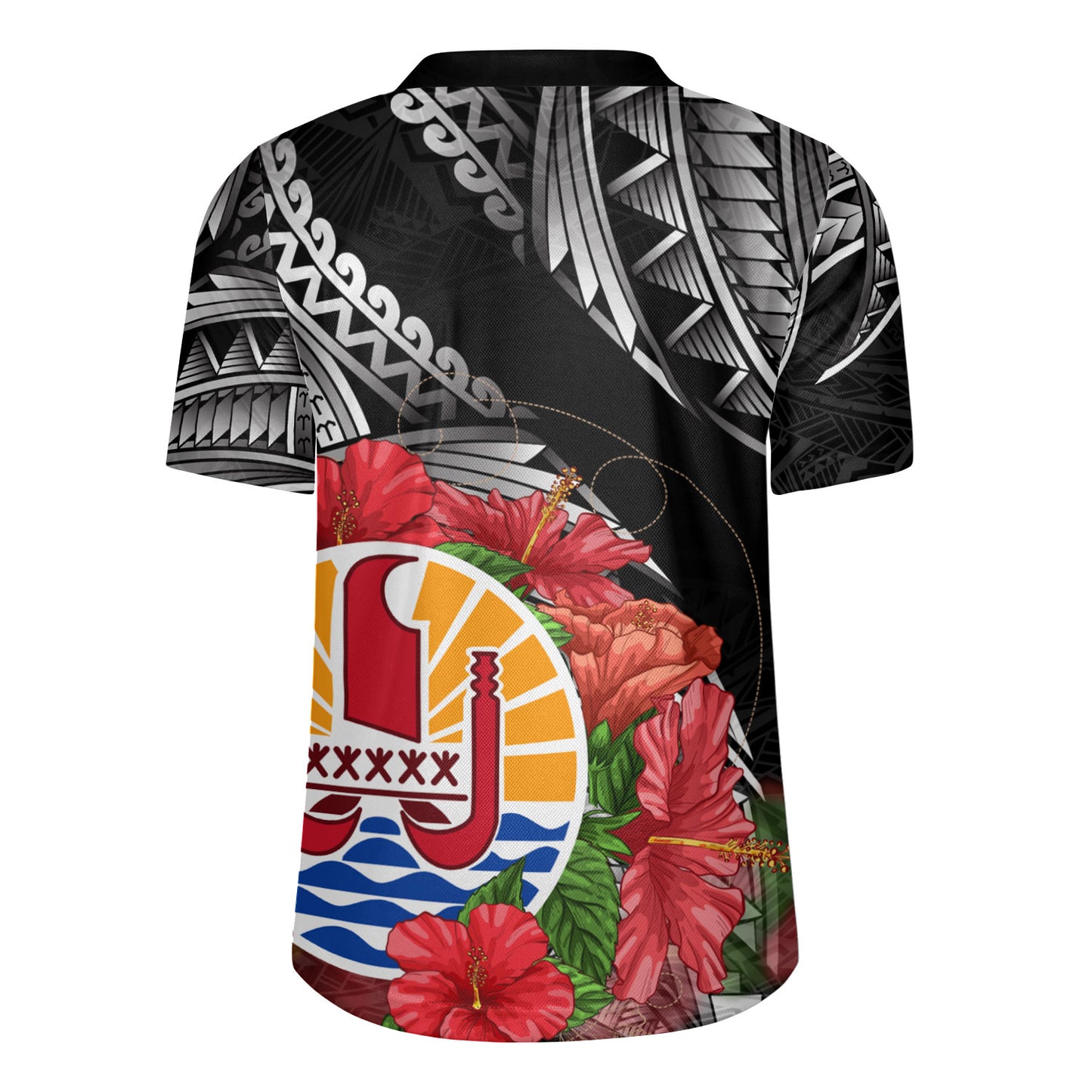 French Polynesia Custom Personalised Rugby Jersey Seal Hibiscus Flowers Special Style