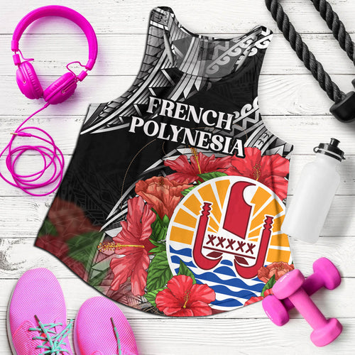 French Polynesia Custom Personalised Women Tank Seal Hibiscus Flowers Special Style