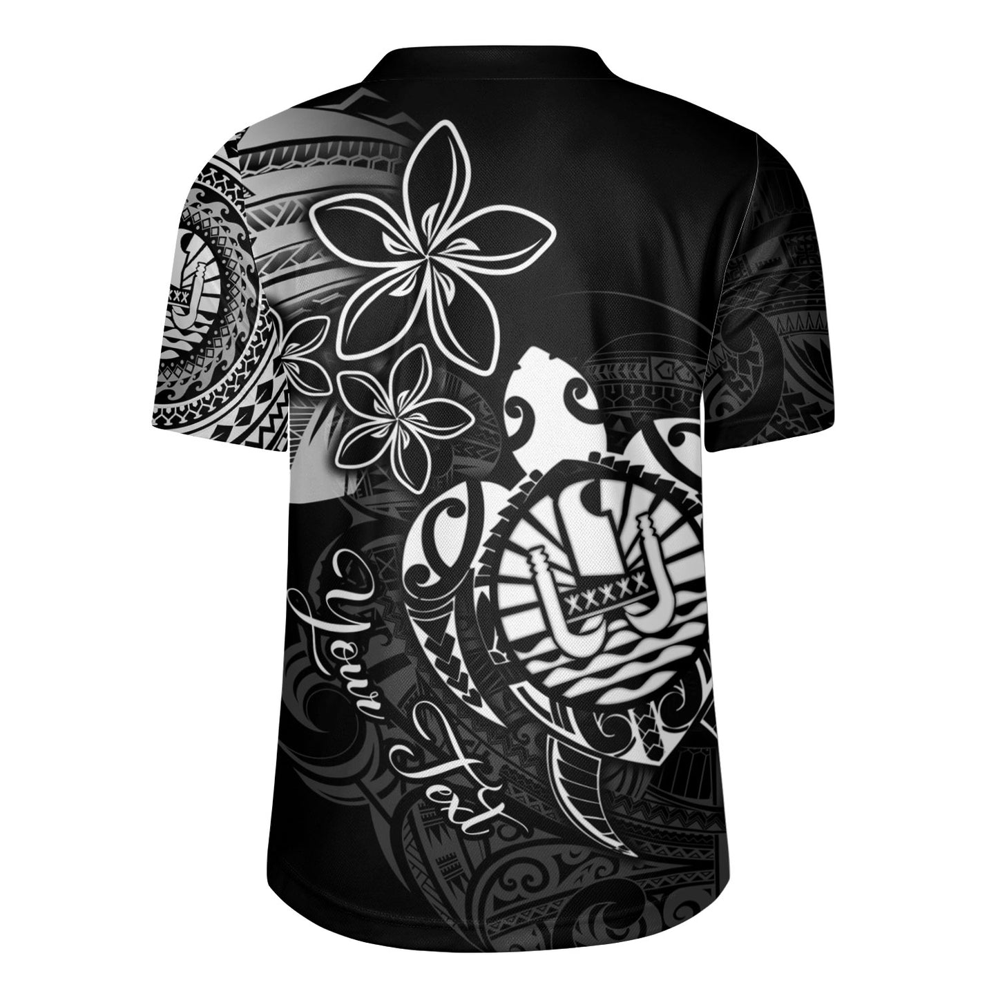 French Polynesia Custom Personalised Rugby Jersey Seal Turtle Plumeria Tribal Patterns