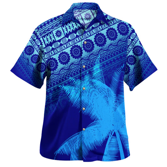 Polynesian Hawaiian Shirt Fijian Tapa Patterns Palm Tree Design